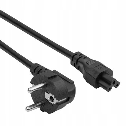 Изображение Akyga Kabel zasilajcy miedziany Akyga AK-NB-10c koniczynka IEC C5 CEE 7/7 do laptopa 3m