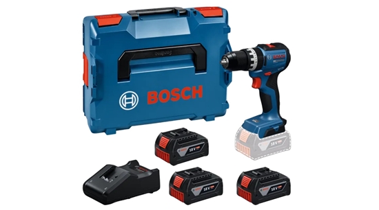 Изображение Akumulatora triecienurbjmašīna-skrūvgriezis Bosch GSB18V-52; 18 V; 3x5,0 Ah akum. + L-Boxx 136