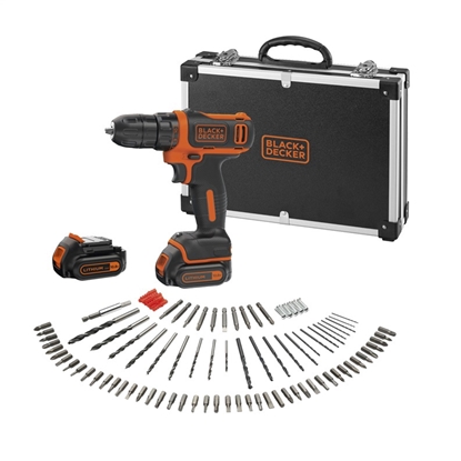Изображение Akumulatora urbjmašīna-skrūvgriezis Black & Decker BDCDD12BAFC-QW; 10,8 V; 2x1,5 Ah akum.