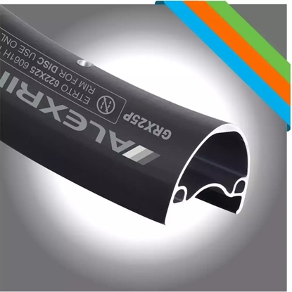 Изображение Alexrims Obrcz gravel ALEXRIMS GRX25P, H. tarczowy, Stoek 26.3mm, 700C 622×25, 32 otwory, Czarna, Waga 507g