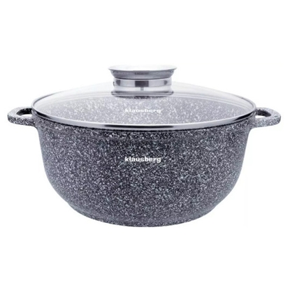 Picture of Aluminum pot, gray marble Ø28x12.5 cm,  6.8l Klausberg, KB 7524