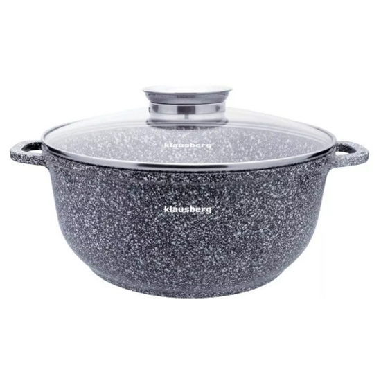 Picture of Aluminum pot, gray marble Ø28x12.5 cm,  6.8l Klausberg, KB 7524