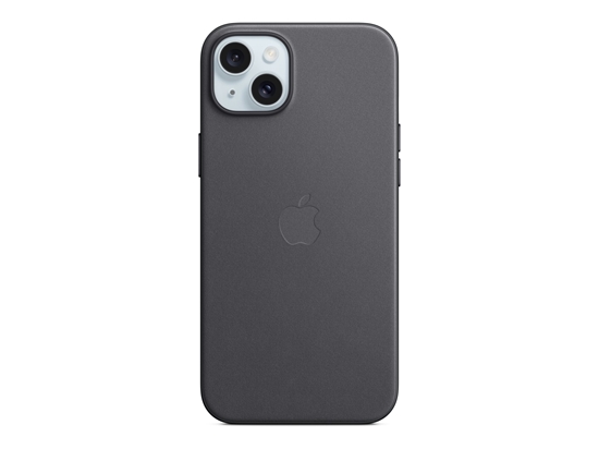 Picture of Apple - Protective cover for mobile phone - MagSafe compatibility - FineWoven - black - for iPhone 15 Plus