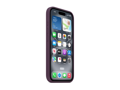 Attēls no Apple - Protective cover for mobile phone - MagSafe compatibility - silicone - plum - for iPhone 16