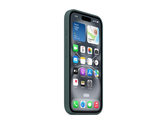 Picture of Apple - Protective cover for mobile phone - MagSafe compatibility - silicone - sea green - for iPhone 16