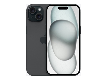 Picture of Apple iPhone 15 - 5G smartphone - dual-SIM / Internal Memory 128 GB - OLED display - 6.1" - 2556 x 1179 pixels - 2x rear cameras 48 MP, 12 MP - front camera 12 MP - black