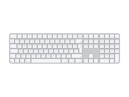 Picture of Apple Magic Keyboard with Touch ID and Numeric Keypad - Keyboard - USB-C - wireless - Bluetooth - QWERTY - International English - white keys