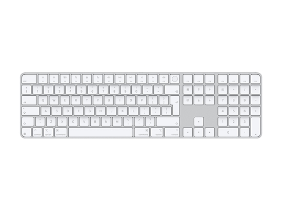 Picture of Apple Magic Keyboard with Touch ID and Numeric Keypad - Keyboard - USB-C - wireless - Bluetooth - QWERTY - International English - white keys