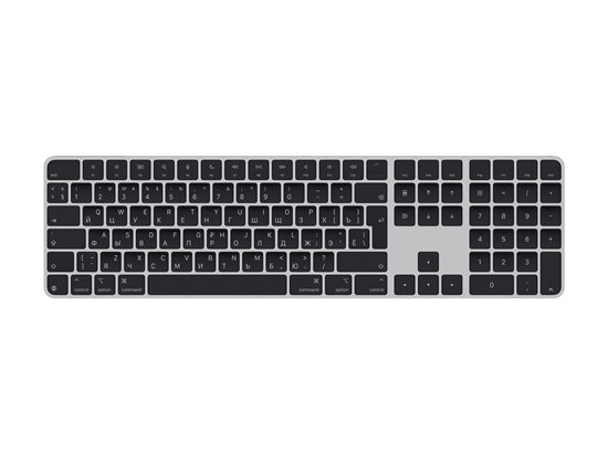 Picture of Apple Magic Keyboard with Touch ID and Numeric Keypad - Keyboard - USB-C - wireless - Bluetooth - QWERTY - Russian - black keys