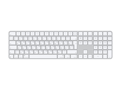 Picture of Apple Magic Keyboard with Touch ID and Numeric Keypad - Keyboard - USB-C - wireless - Bluetooth - QWERTY - Russian - white keys