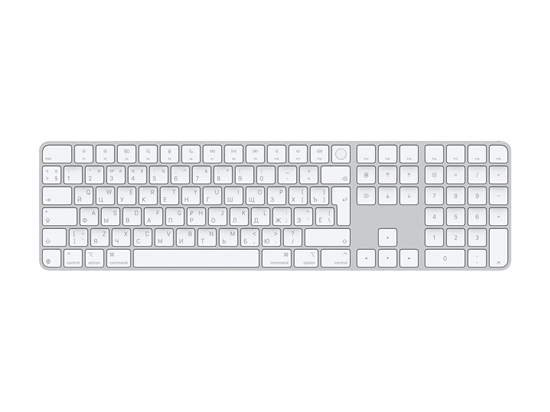 Picture of Apple Magic Keyboard with Touch ID and Numeric Keypad - Keyboard - USB-C - wireless - Bluetooth - QWERTY - Russian - white keys