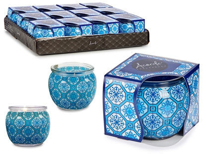 Picture of Aqua fresh candle in glass container, 6.3×7.5×7.5 cm, 21165, Acorde
