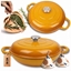 Изображение Atusa Emaliowany garnek eliwny paski 30cm 3L Hage DN30-mustard