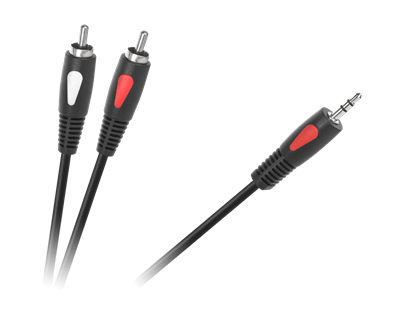Picture of Audio savienotājvads 3.5 mm spraudnis - 2xRCA spraudņi | Garums 1.8 m