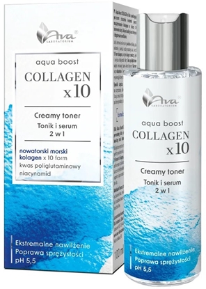 Изображение Ava AVA LABORATORIUM_Aqua Boost Collagen tonik i serum do twarzy 2w1 100ml
