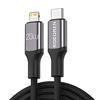 Picture of Ātrās uzlādes kabelis Rocoren USB-C uz Lightning Retro Series 2m (pelēks)