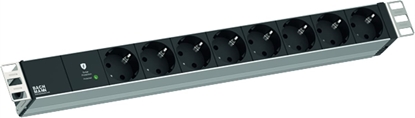 Attēls no Bachmann 19" 1U 8xCEE7/3 RAL7035 1xSPD-Plus 2.0m CEE7/7