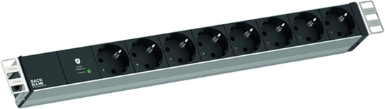 Изображение Bachmann 19" 1U 8xCEE7/3 RAL7035 1xSPD-Plus 2.0m CEE7/7
