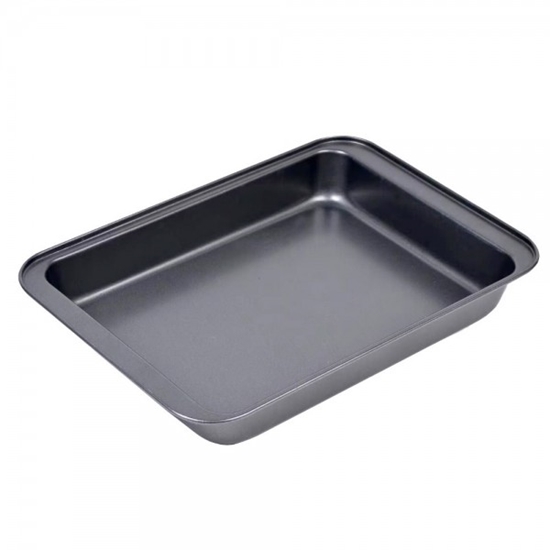 Изображение Baking form Rosberg 5R51222I37, Rectangular 37×25×5 cm, Carbon Steel, Non-Stick Coating, Dark Gray