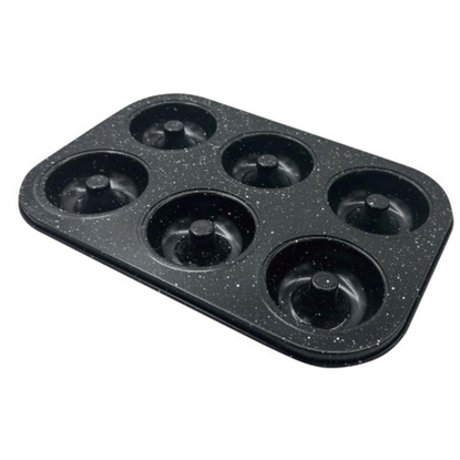 Picture of Baking tin, metal, for 6 muffins, with non-stick coating, black, 26.5x17.5 cm, Klausberg, KB 7840