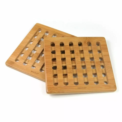 Picture of Bamboo coasters 2 pcs, KINGHoff, KH 1216 dimensions: 20 x 20 x 1.2 cm
