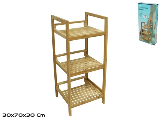 Picture of Bamboo Shelving Unit, 3 Levels, 30.00 x 30.00 x 70.00, BATH&GO