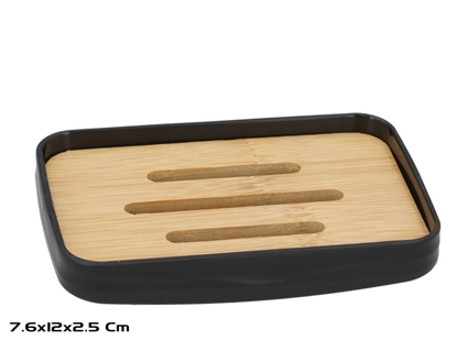 Picture of Bamboo Soap Holder, Black, 7.60 x 12.00 x 2.50, BATH&GO