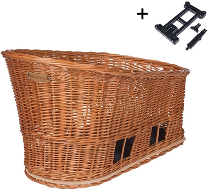 Attēls no Basil Kosz na tylny baganik BASIL PASJA dla zwierzt MIK 50cm MIK System (ready to go) Adapter Plate 2.0 (blokada) wiklinowy