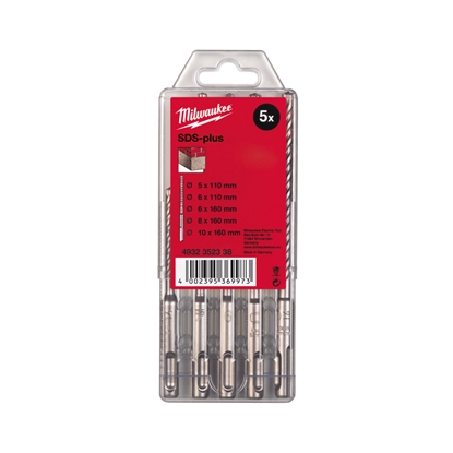 Изображение Betona urbju komplekts Milwaukee 4932352338; SDS-plus; 5-10 mm; 5 gab.