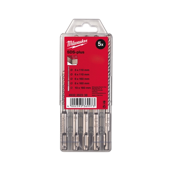 Изображение Betona urbju komplekts Milwaukee 4932352338; SDS-plus; 5-10 mm; 5 gab.