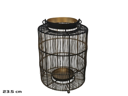 Attēls no Black And Gold Lantern, 17.00 x 17.00 x 23.50, GARDEN ENJOY