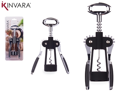 Attēls no Black chrome-plated corkscrew, 200 g, 4.5×20.5×7.5 cm, 81572, Kinvara