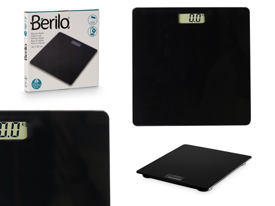 Picture of Black digital scale, 2×AAA, max weight 150 kg, 2×26×26 cm, 10765, Berilo