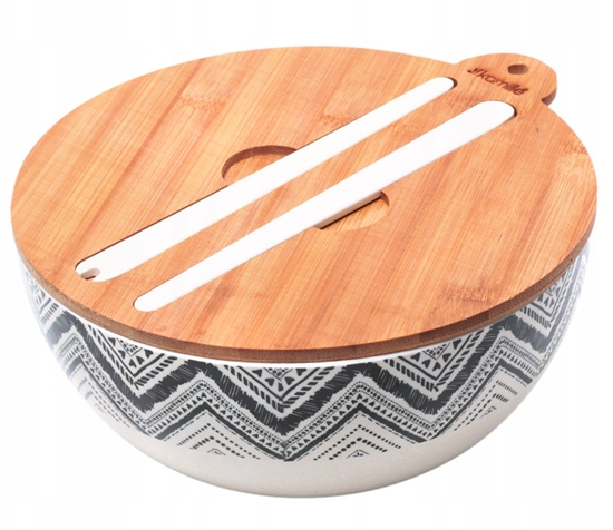 Изображение Bowl with bamboo lid, 24.5*12cm, 4384, Kamille