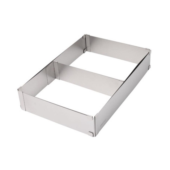 Picture of Cake pan, square, adjustable, steel, height 5cm, Kinghoff, KH 1907