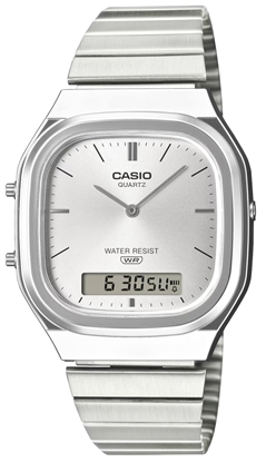 Изображение Casio Vintage AQ-240E-7ADR Unisex Watch 36mm Silver Case Silver Dial