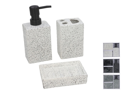 Picture of Ceramic Bathroom Set, Soap Dispenser and Toothbrush Holder, 6.00 x 7.50 x 16.50, BATH&GO