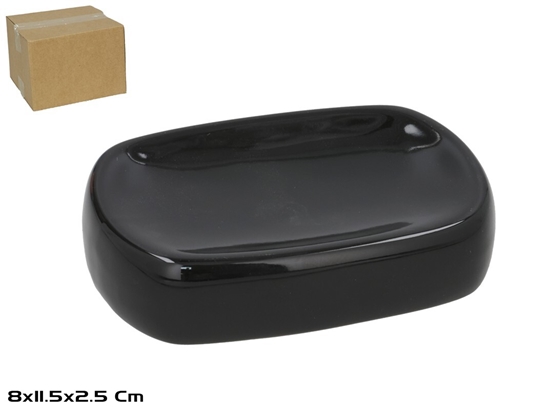 Picture of Ceramic Soap Dish, Black, 8.50 x 12.00 x 3.00, BATH&GO