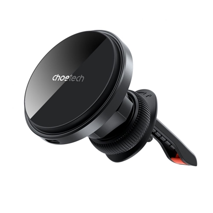 Picture of Choetech Choetech T204-F magnetic car holder with 15W wireless charging - black