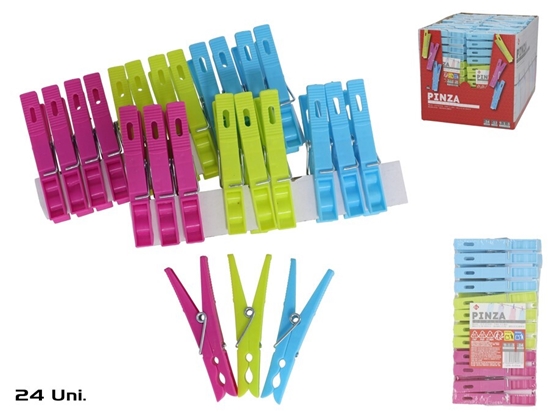 Изображение Clothes pegs x24 pcs 1.5x1x9 cm, GERIMPORT