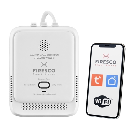 Изображение Czujnik gazu ziemnego JT-ZL2010W z funkcją komunikacji  Tuya / Smart Life, czujnik gazu z wbudowanym modułem łącznosci WiFi,czujnik gazu ziemnego