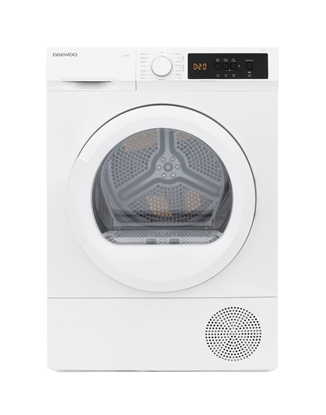 Изображение Daewoo DDR VH8A/E dryer, heat pump, 8 kg, stainless steel tub, glass door, Class E, White