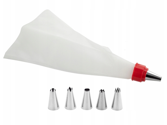 Picture of Decorator/cake piping bag + 6 tips, 7779, Kamille