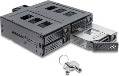 Изображение Delock 5.25″ Mobile Rack for 4 x 2.5″ SATA or SAS HDD / SSD with lock