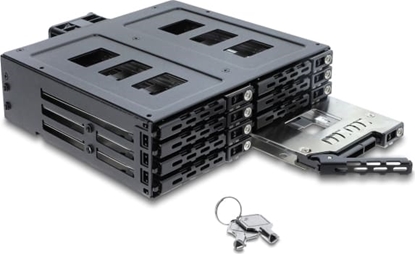 Изображение Delock 5.25″ Mobile Rack for 8 x 2.5″ SATA or SAS HDD / SSD with lock