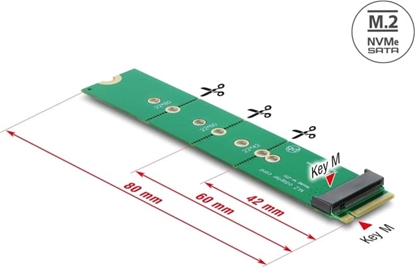 Attēls no Delock Adapter M.2 Key M male to M.2 Key M slot - port saver and extension