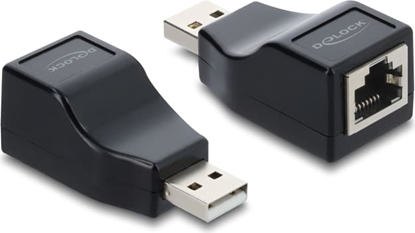Attēls no Delock Adapter USB 2.0 Type-A male to Serial RS-232 RJ45 female black