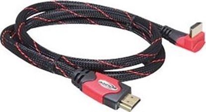 Attēls no Delock Cable High Speed HDMI with Ethernet – HDMI A male > HDMI A male angled 4K 2 m