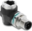 Изображение Delock M12 Adapter D-coded 4 pin male to RJ45 jack for built-in round 90° angled