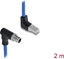 Изображение Delock M12 Cable X-coded 8 pin male angled downwards to RJ45 plug angled upwards S/FTP shielded 2 m blue